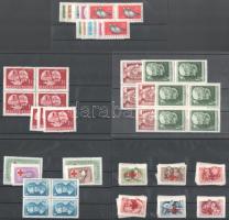 1957 21 db sor + 11 db bélyeg nagyrészt összefüggésekben, 5 stecklapon (17.200)