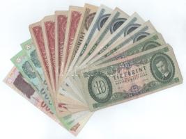 Vegyes 14db-os forint bankjegy tétel T:F,VG