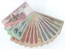 Vegyes 14db-os forint bankjegy tétel T:F,VG