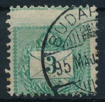 1881 Látványosan elfogazott 3kr bélyeg