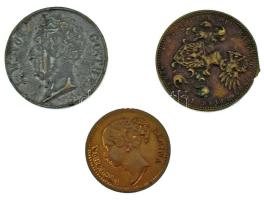 Vegyes 3xklf zseton tétel, benne "Johannes Gutenberg" + "Johann Wolfgang von Goethe" + "Viktória királynő" kétoldalas zsetonok T:VF,F Mixed 3xdiff token lot, including "Johannes Gutenberg" + "Johann Wolfgang von Goethe" + "Victoria Queen" two-sided tokens C:VF,F