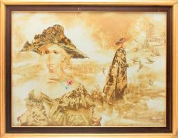 Herpai Zoltán (1951-2011): Megfakult emlék. Olaj, farost, jelezve jobbra lent, hátoldalán Képcsarnok Vállalat címkéjével, mely szerint szerepelt a Mednyánszky teremben rendezett kiállításon. Dekoratív, üvegezett fakeretben, 60×80 cm