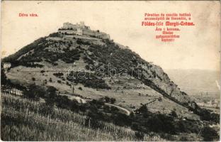 Déva, vár. Földes-féle Margit Creme krém reklámmal / castle, Hungarian cold cream advertisement (EB)