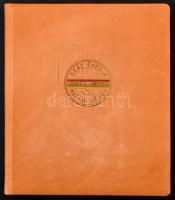 Száz éves a magyar bélyeg bőr kötésű postai ajándék berakó, benne a nemzetközi bélyegkiállításra megjelent fogazott és vágott kiadások (21.500)