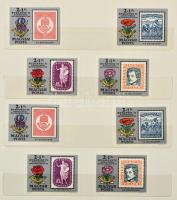 Száz éves a magyar bélyeg bőr kötésű postai ajándék berakó, benne a nemzetközi bélyegkiállításra meg...