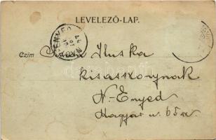 1900 Kolozsvár, Cluj; Széky palota este holdfényben, híd / palace, bridge at night in moonlight (kis...