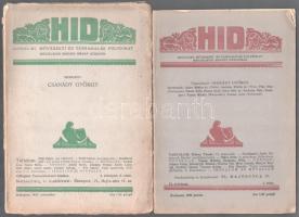 1927-1928 A Híd irodalmi, művészeti és társadalmi folyóirat 5 db száma