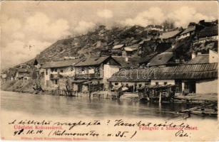 1898 (Vorläufer) Kolozsvár, Cluj; Fellegvár a Szamos mellett. Gibbon Albert kiadása / Somes riverside (r)