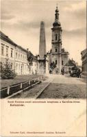 Kolozsvár, Cluj; Szent Ferenc-rendi szerzetesek temploma a Karolina téren. Schuster Emil kiadása / Franciscan church (fl)