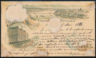 1896 Litho képeslap Színes számú 2kr + 3kr bérmentesítéssel Szentpétervárra