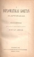 Horvát Árpád:  A diplomatikai kortan alapvonalai. Hallgatóinak kézirat helyett adja Horvát Árpád. Budapest, 1884. Eggenberger-féle Könyvkereskedés - Hoffmann és Molnár (Athenaeum Rt. ny.) [8] + 82 + 94 + [1] p. Egyetlen kiadás. Horvát Árpád (1820-1894) történész, az oklevéltan professzora, az Egyetemi Könyvtár igazgatója. Kötetünk a szerző háromrészes oklevéltani monográfiájának önmagában is megálló, befejező része, mely az oklevéltan nélkülözhetetlen segédtudományának, a kronológiának a részleteibe avat be, vázolva a római és az egyházi naptárrendszereket; ez utóbbinak, a húsvét mozgó jellege miatt, harmincöt különböző változata volt érvényben. (Oklevéltani jegyzetek.) Aranyozott gerincű korabeli félvászon kötésben, márványmintás festésű lapszélekkel, jó példány.