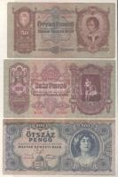 Vegyes 17db-os pengő bankjegy tétel, közte 1930. 20P és egy rendkívül rossz állapotú 1944. 1000P &qu...