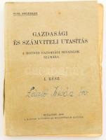 Gazdasági és számviteli utasítás a honvád gazdasági hivatalok számára. I. rész. Bp., 1948, Magyar Honvédelmi Minisztérium, sérült papírkötés, elvált könyvtest, aláhúzások, firkák.