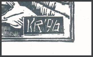 König (Kőnig) Róbert (1951-2014): Ex libris Hans Sölch,1996. Linómetszet, papír, jelzett a metszeten...