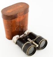 cca 20. sz. eleje, Calderoni és Társa színházi távcső, kis javítással, sérüléssel, tokjában, 12x11,5 cm