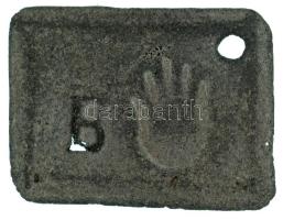 Nyitra ~1792-1835. Nyitrai Káptalan kézirobot Fe bárcája, "B" beütéssel (~33,5x44,5mm) T:VF Nitra ~1792-1835. Corvée Fe token of the Nitra Chapter house, with "B" mark (~33,5x44,5mm) C:VF