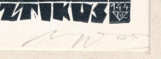 Nagy László Lázár (1935-2019): Gulyás Mihály fantasztikus könyveiből (ex libris). Fametszet, papír, ...