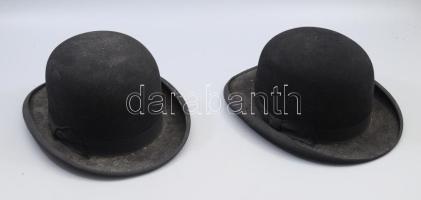 cca 1900 2 darab Skriván keménykalap, kis kopással, m: 31 cm