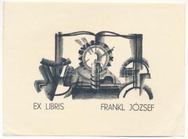 Kontuly Béla (1904-1983): Ex libris Frankl József. Nyomat, papír, jelzés nélkül, 5×8 cm