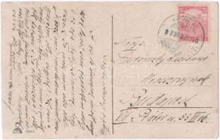 1917 Nagytapolcsány, Topolcany; Báró Stummer Ágoston út télen. Grosz Gyula kiadása / street view in ...