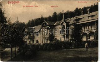 Bártfafürdő, Bardejovské Kúpele, Bardiov, Bardejov; Dr. Blumenfeld, Antal és Erzsébet villa. Eschwig Ede és Hajts kiadása, Hajts Kornél felvétele / villas (EM)