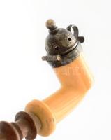 Antik szipka ezüst (Ag) szerelékkel, jelzett, h: 17 cm