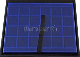 Fekete műbőr éremtartó koffer 8xklf kivehető tálcával klf méretű és formájú férőhelyekkel, használt, de szép állapotban (összesen 480db férőhellyel)