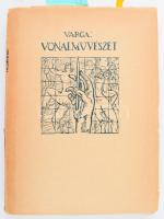 Varga Nándor Lajos: Vonalművészet. Gondolatok a rajz és a nyomtatott vonalvilág művészetéről. DEDIKÁLT, számozott példány. Bp., 1944., Szerzői,(O. M. Kir. Képzőművészeti Főiskola Grafikai Osztályán), VI+[2]+281 p. Első kiadás. Megjelent "... 333 példányban, beleértve 99 számozottat is." Számozott (49./333) példány. A szerző, Varga Nándor Lajos (1895-1978) grafikus, festőművész által DEDIKÁLT példány! Gazdag képanyaggal illusztrált. Kiadói papírkötés, az elülső és a hátsó borító leszakadt, de maguk a lapok jó állapotban.