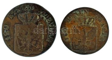 Német államok / Poroszország 1825A 2pf Cu + 1827A 3pf Cu T:VF,F patina German states / Prussia 1825A 2 Pfennig Cu + 1827A 3 Pfennig Cu C:VF,F patina Krause KM#406, KM#407