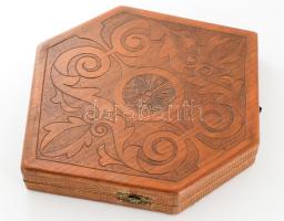 Ezüst (Ag) 12 személyes fagylaltszervírozó készlet, jelzett, díszes fej résszel, összesen 183g, dísz...