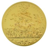 DN "Magyar Aranyóriások - III. Károly, arany Szent György érme, 1738" aranyozott Cu utánve...