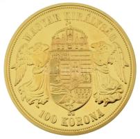 DN "Magyarok Kincstára - Ferenc József, 100 korona, 1908" aranyozott rézötvözet utánveret ...