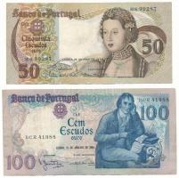 Portugália 1968. 50Esc + 1984. 100Esc T:F Portugal 1968. 50 Escudos + 1984. 100 Escudos C:F Krause P#174, P#178