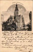 1903 Kassa, Kosice; székesegyház. László Béla kiadása, a címzett Devecis del Vecchio Mihályné / dom, cathedral (EK)
