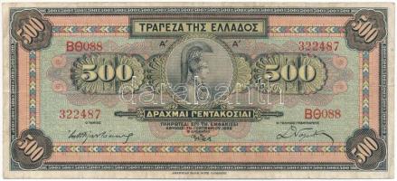 Görögország 1932. 500D "BO 088 322487" T:F Greece 1932. 500 Drachmai "BO 088 322487" C:F Krause P#102