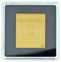 DN "Világ Bélyegcsodái - Csehszlovákia 10 Korona 1919" aranyozott Cu bélyegérem, kapszuláb...