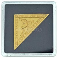 DN "Világ Bélyegcsodái - Jóreménység Foka 4 Penny 1861" aranyozott Cu bélyegérem, kapszulában, tanúsítvánnyal (25x23mm) T:PP