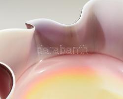 Dragan Drobnjak többrétegű üveg kínáló, jelzés nélkül, hibátlan, d: 22 cm, m: 22 cm