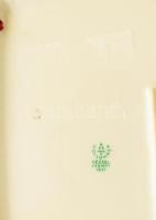 Hollóházi lovas mintás falitál, jelzett, kopással, 17x19 cm