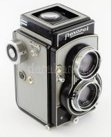 Meopta Flexaret Automat 6x6 cm/24x36 mm kamera Belar 1:3,5/80 mm objektívvel jó állapotban, bőr tokk...