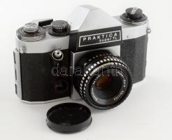 Praktica Super TL fényképezőgép, Meyer-Optik Görlitz optikával, tokjában