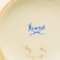 Herendi rózsamintás 3 részes szervírozó szett, jelzett: 2. oszt., kis kopással, m: 16 cm alatt