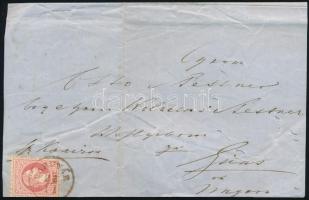 1867 Levél 5kr bérmentesítéssel "DARUVÁR" - "KŐSZEG / GÜNS"