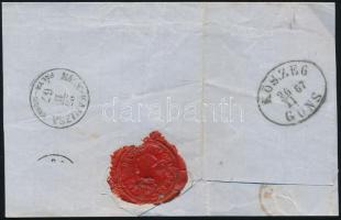 1867 Levél 5kr bérmentesítéssel "DARUVÁR" - "KŐSZEG / GÜNS"