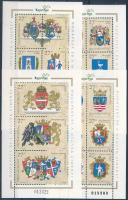 1997 Budapest és megyék címerei I-II. 4 klf blokk (5.500)