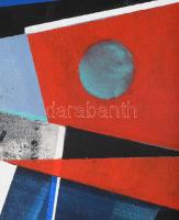 Koppány Attila (1947-): Kompozíció fekete ívvel, 2025. Akril, vászon. Jelzett a hátoldalán. 40x30 cm...