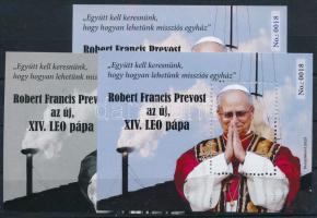 2025 XIV. Leo pápa 3 db-os emlékív garnitúra 0018 sorszámmal