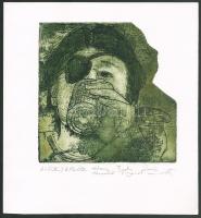 Németh Róbert (1975-): Andris kalóz, 2006. Rézkarc, rézmaratás, papír, jelzett, egyedi nyomat. 20x20 cm