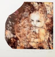 Németh Róbert (1975-): Áron fürdik, 2006. Rézkarc, rézmaratás, papír, jelzett, egyedi nyomat. 29,5x29,5 cm