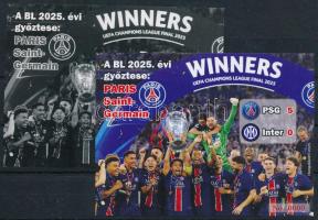 2025 BL 2025 győztese: PSG emlékívpár 0000 sorszámmal, az egyik fekete nyomat